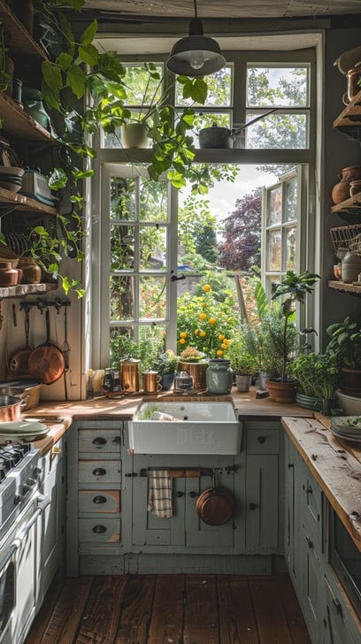 hands watering indoor plants with watering can