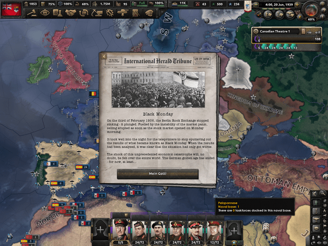 A screenshot of in-game events or decisions unique to Kaiserreich, such as the 
