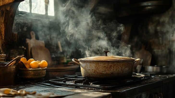 person arranging ingredients in a pot