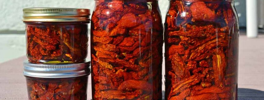 sun-dried tomatoes in jars