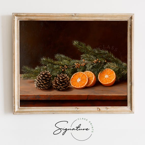 Hands stringing dried orange slices together with twine, interspersed with cinnamon sticks and star anise.