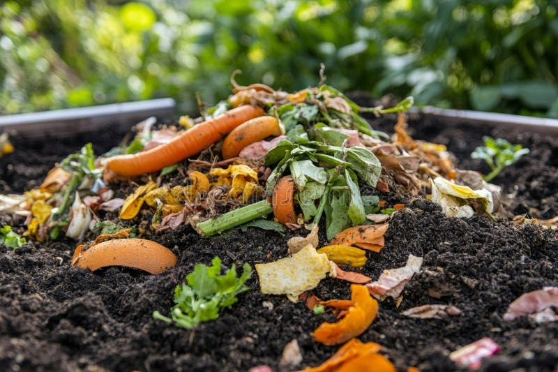 hand turning compost pile pitchfork