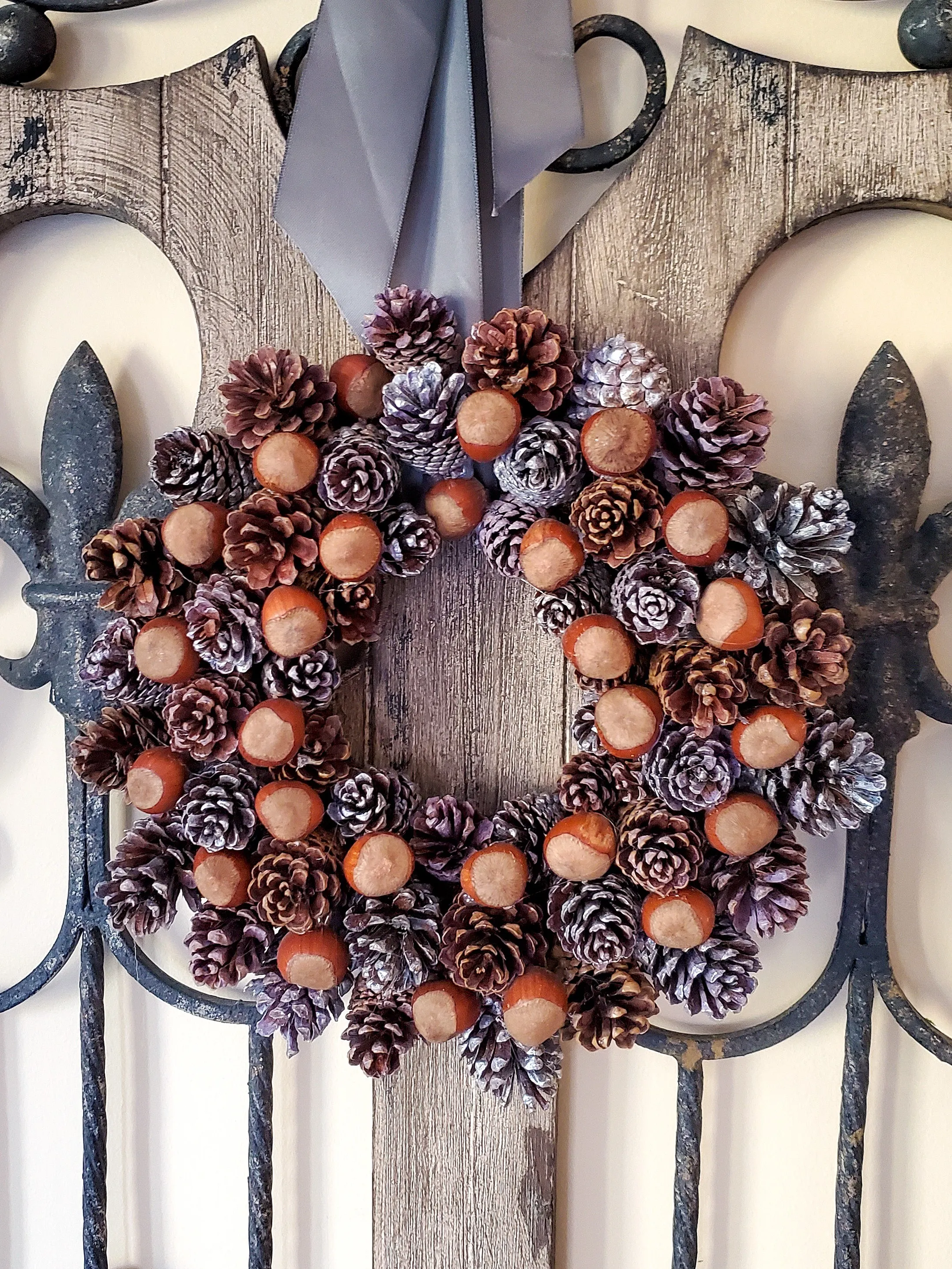 dried orange slices wreath rosemary detail
