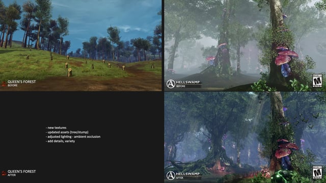 A scene with detailed environmental geometry