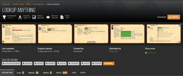 Screenshot of a typical Stardew Valley directory structure, highlighting the location of the game files.