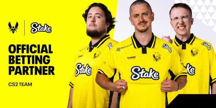 A computer screen with a live Twitch stream featuring a popular streamer playing Counter-Strike 2, with a prominent banner advertising a skin gambling site, highlighting the influence of streamers on gambling.