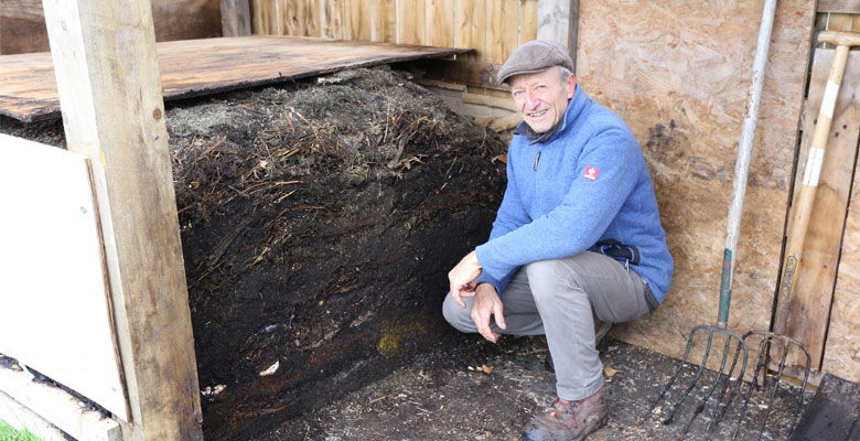 Image: A pile of dark, rich compost (potentially worm castings).