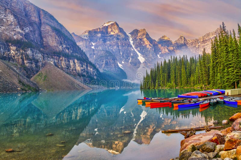 Kayaking on Lake Louise at Sunrise
