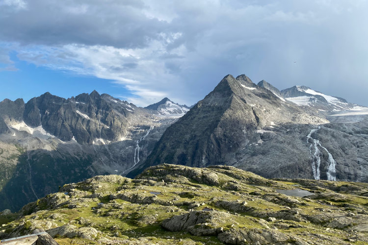 A delicious meal being prepared in a mountain hut