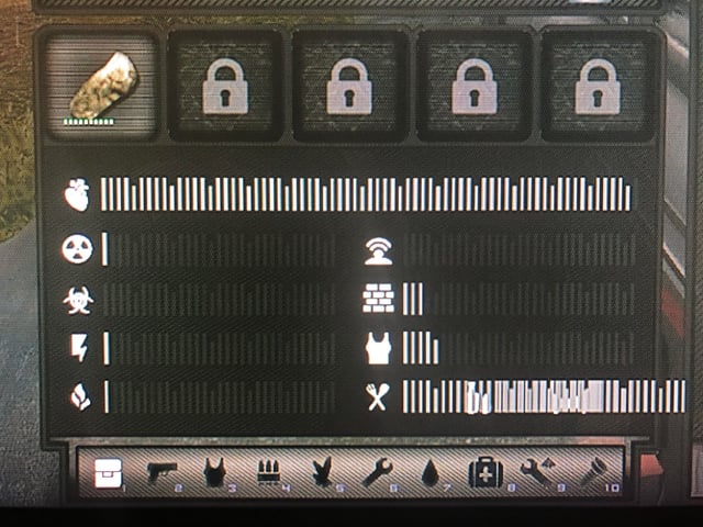 A Stalker wearing full protective gear cautiously navigating a heavily irradiated area near the Red Forest.