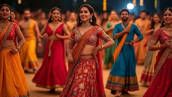 A gold ring displayed on a white surface