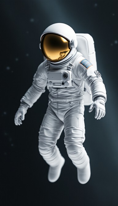 Still from 2001: A Space Odyssey showing a spacesuit