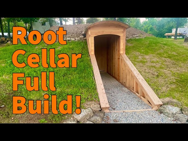 Image of a roof being constructed for the root cellar