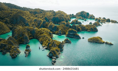 The Passage, Raja Ampat, showing strong currents and lush coral reefs