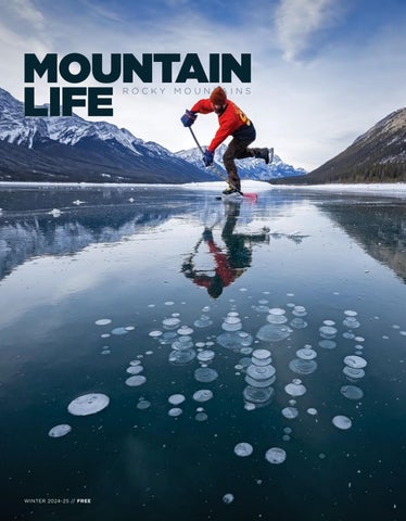 An open backcountry page from a magazine, showing pictures of people involved in extreme sports.