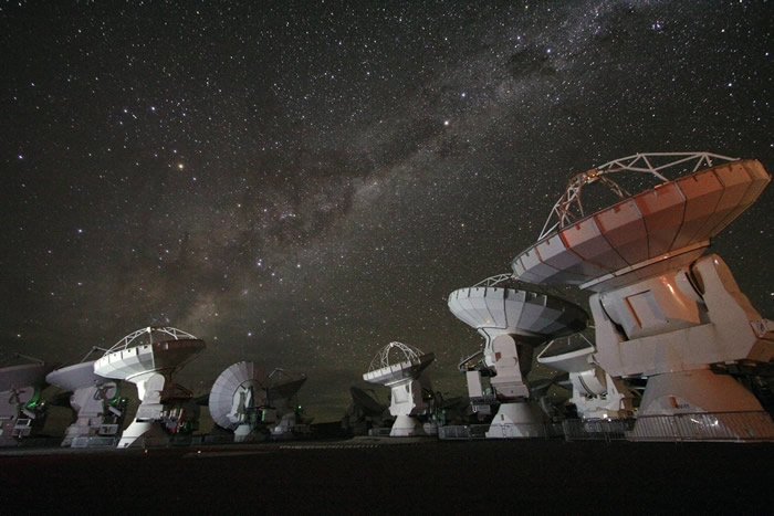 Milky Way over ALMA telescopes
