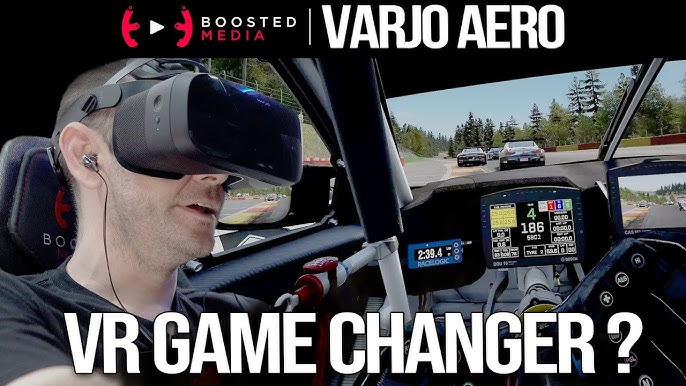 Close-up image of the Varjo Aero VR headset, highlighting its high resolution and design features.