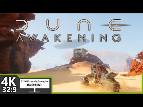 The game running on an ultrawide monitor (21:9 aspect ratio), demonstrating the increased peripheral vision for spotting resources in a wide vista.