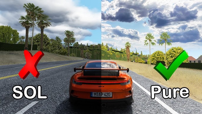 Before and after screenshots showing the Assetto Corsa track list with and without the