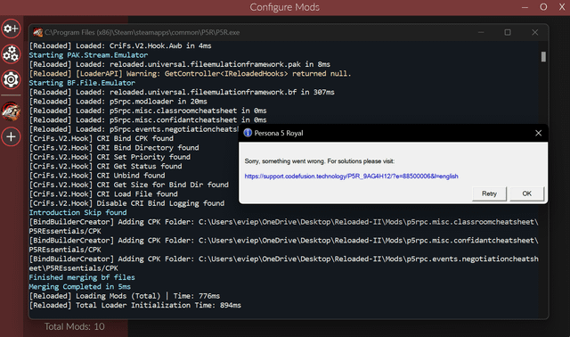 Screenshot of a typical error message encountered when attempting to modify game files protected by Denuvo, highlighting the limitations Denuvo puts on user access to game files