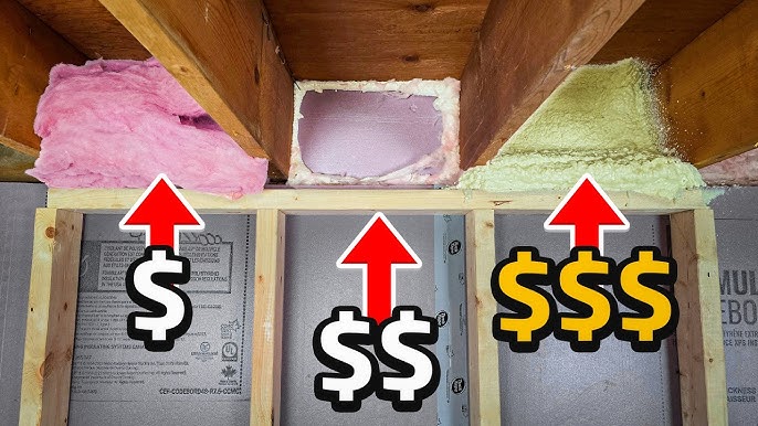Cutting Rockwool insulation with a utility knife.