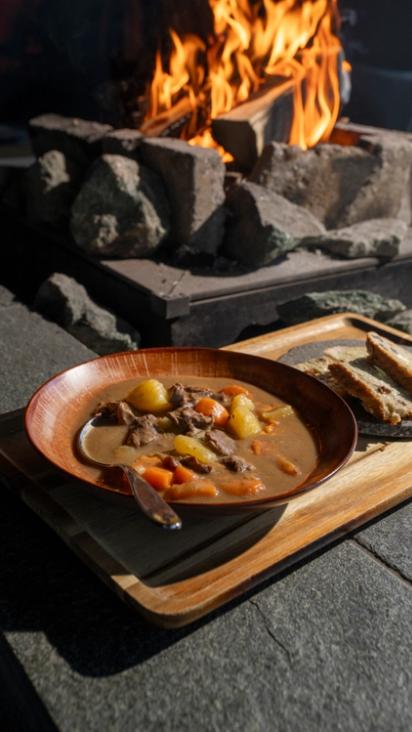 A family enjoying a reindeer sleigh ride through a snow-covered forest