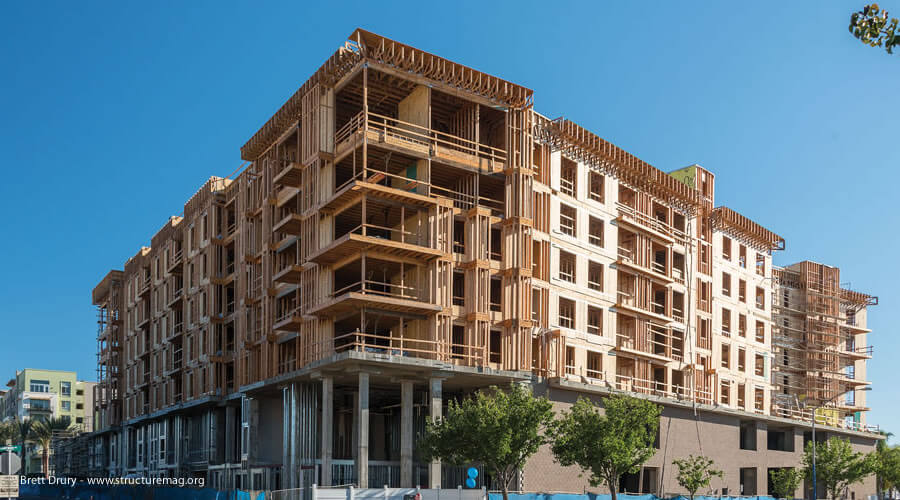 Example of a wooden frame structure.
