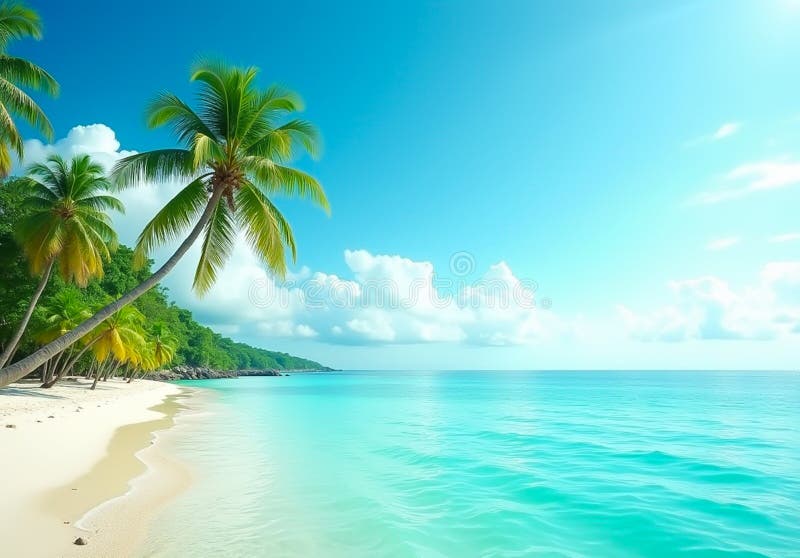 Paradise island with crystal-clear waters