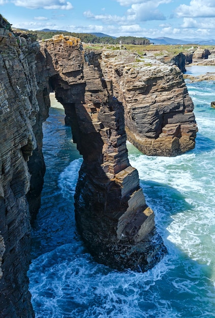 Cathedrals Beach (Praia de Augas Santas), Ribadeo, Spain, featuring the impressive arches carved by wave erosion.