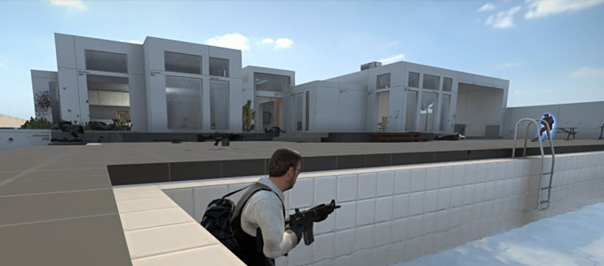 A Garry's Mod screenshot where a player is surrounded by a chaotic array of objects, characters, and effects from different Source engine games.