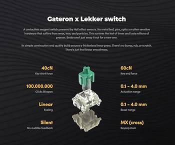 A visual comparison of the Lekker, Cherry MX Red, and Gateron Yellow switches, showcasing their internal mechanisms and actuation points.