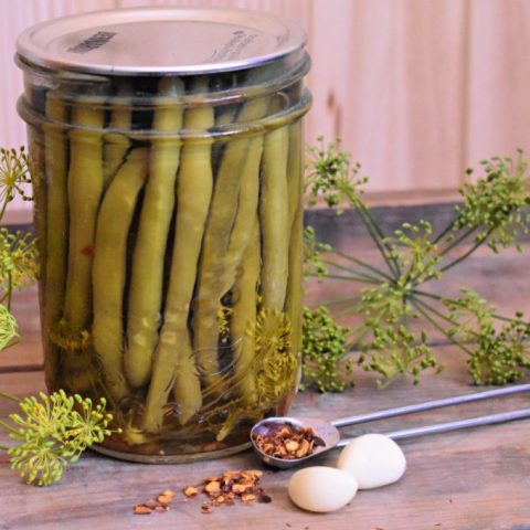 Image of pickled green beans, another popular canning item