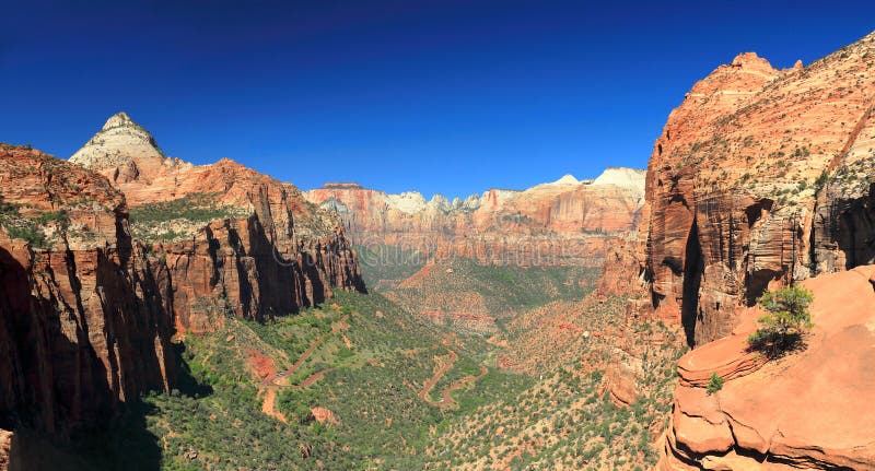Sandstone cliffs at sunset in Zion National Park