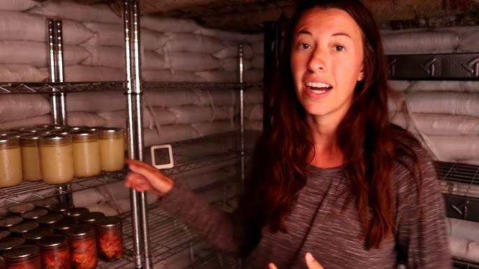 Image of various vegetables stored in a root cellar