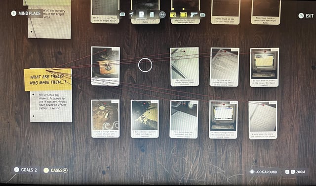 Comparison of Saga Anderson and Alan Wake in their respective environments, highlighting the visual contrast between the orderly Mind Place and the chaotic Dark Place.