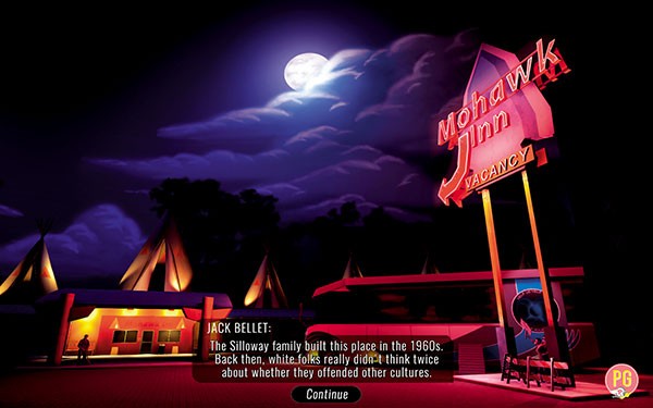 A medium shot of an indie game developer holding a protest sign that reads 