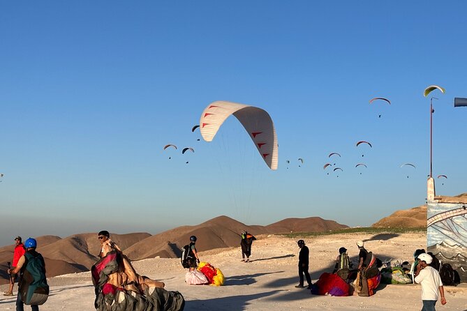 Paragliding over Sahara dunes