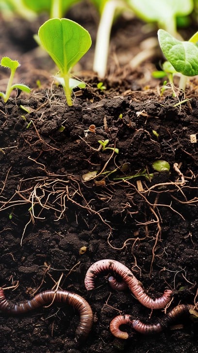 Close-up Worm Feeding