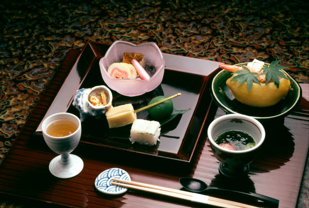 A spread of beautifully arranged Kaiseki cuisine