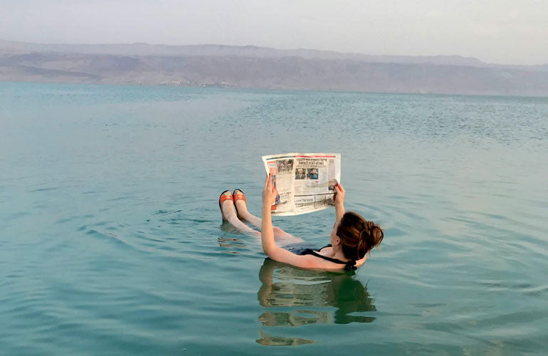 Floating in the Dead Sea