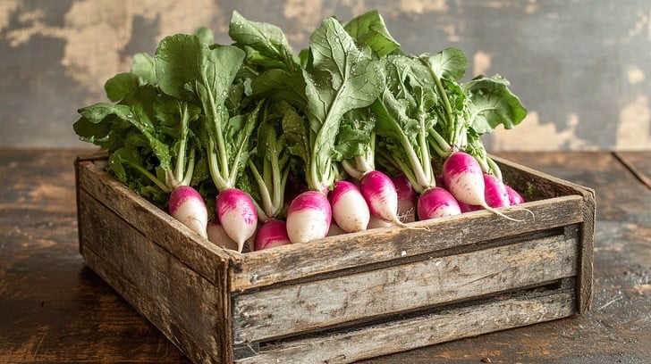 Fresh radish harvest