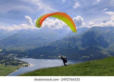 Wingsuit Flying over Julian Alps