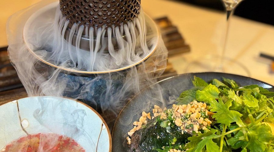 Storfjord Hotel with a view of the fjord in winter