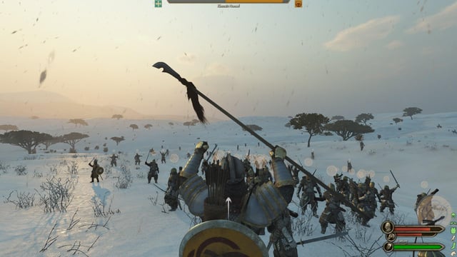 Comparison images demonstrating weapon handling differences before and after installing RBM. A side-by-side comparison of a character swinging a two-handed sword, highlighting the adjusted animation speed and weight.