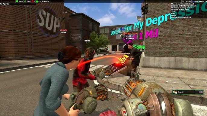 Conceptual art depicting a server administrator sitting behind a computer, illuminated by the glow of multiple monitors displaying server logs, chat windows, and a map of the Garry's Mod server. The scene should evoke a sense of control and responsibility. Dark, moody lighting. Digital painting, 4k resolution.