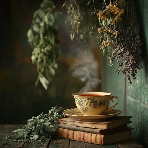Person outside relaxing with herbal tea