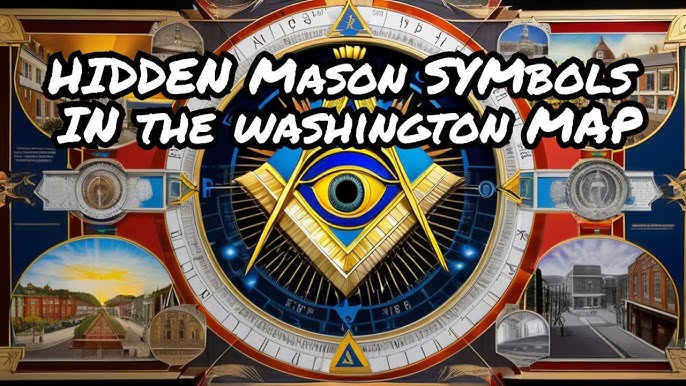 A Freemasonry symbol showing the All-Seeing Eye within a triangle, surrounded by other Freemasonry symbols.