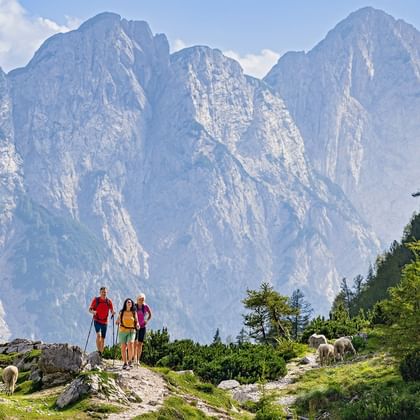 A serene image of Lake Bohinj in Slovenia, with mountains reflected in the water and a yoga practitioner in a meditative pose on the shore.