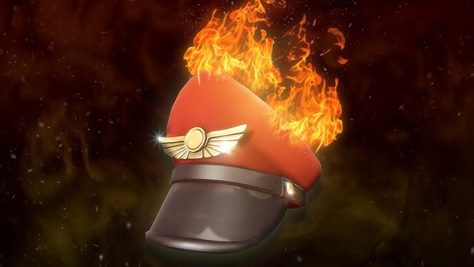 Team Fortress 2 Heavy character wearing a 'Burning Flames Team Captain' unusual hat, action pose, dynamic lighting, in-game screenshot, clear view of the flames effect, high resolution.