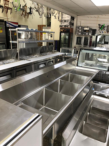close up stainless steel table top